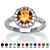 Round Simulated Simulated Birthstone and Cubic Zirconia Halo Ring in Sterling Silver-111 at PalmBeach Jewelry