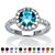 Round Simulated Simulated Birthstone and Cubic Zirconia Halo Ring in Sterling Silver-112 at PalmBeach Jewelry