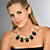 Checkerboard-Cut Black Crystal Vintage-Inspired Necklace and Earring Set in Gold Tone 18"-20"-13 at PalmBeach Jewelry