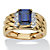 Men's 1.90 TCW Emerald-Cut Sapphire and Diamond Accent Ring in 18k Gold over Sterling Silver-11 at Direct Charge presents PalmBeach