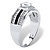 Men's .91 TCW Round Cubic Zirconia Ring in Platinum over .925 Sterling Silver-12 at PalmBeach Jewelry