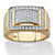 1.05 TCW Men's Cubic Zirconia Geometric Ring in 18k Gold over Sterling Silver-11 at PalmBeach Jewelry