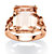 Emerald-Cut Simulated Pink Morganite Ring in 18k Rose Gold over .925 Sterling Silver-11 at PalmBeach Jewelry