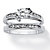 2 Piece 1 TCW Cubic Zirconia Bridal Ring Set in Sterling Silver-11 at PalmBeach Jewelry
