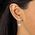 4.40 TCW Cubic Zirconia Huggie Hoop Earrings in Platinum over Sterling Silver (1")-13 at PalmBeach Jewelry