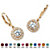 Simulated Birthstone Halo Drop Earrings in Gold-Plated Sterling Silver-104 at PalmBeach Jewelry