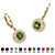 Simulated Birthstone Halo Drop Earrings in Gold-Plated Sterling Silver-108 at PalmBeach Jewelry