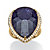 18.63 TCW Pear-Cut Midnight Blue Sapphire and Cubic Zirconia Ring in 18k Gold over Sterling Silver-11 at PalmBeach Jewelry