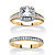 SETA JEWELRY 1.35 TCW Princess-Cut Cubic Zirconia Two-Piece Bridal Set Gold-Plated-11 at Seta Jewelry
