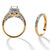 SETA JEWELRY 1.35 TCW Princess-Cut Cubic Zirconia Two-Piece Bridal Set Gold-Plated-12 at Seta Jewelry