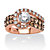 SETA JEWELRY 2.53 TCW Round Cubic Zirconia and Chocolate Cubic Zirconia Ring in Rose Gold over Sterling Silver-11 at Seta Jewelry