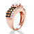 2.53 TCW Round Cubic Zirconia and Chocolate Cubic Zirconia Ring in Rose Gold over Sterling Silver-12 at PalmBeach Jewelry
