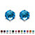 Simulated Birthstone Stud Earrings in .925 Sterling Silver-103 at PalmBeach Jewelry