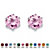 Simulated Birthstone Stud Earrings in .925 Sterling Silver-106 at PalmBeach Jewelry