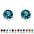 Simulated Birthstone Stud Earrings in .925 Sterling Silver-112 at PalmBeach Jewelry