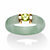 SETA JEWELRY .50 TCW Round Green Peridot and Genuine Jade 10k Yellow Gold Cabochon Ring-11 at Seta Jewelry
