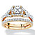 .97 TCW Princess-Cut Cubic Zirconia Two-Piece Bridal Set in 14k Gold over Sterling Silver-11 at PalmBeach Jewelry