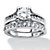 1.73 TCW Round Cubic Zirconia Two-Piece Bridal Set in Platinum over Sterling Silver-11 at Direct Charge presents PalmBeach