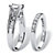 1.73 TCW Round Cubic Zirconia Two-Piece Bridal Set in Platinum over Sterling Silver-12 at Direct Charge presents PalmBeach