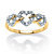 Diamond Accent Triple Heart Link Ring in 18k Gold over Sterling Silver-11 at PalmBeach Jewelry