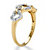 Diamond Accent Triple Heart Link Ring in 18k Gold over Sterling Silver-12 at PalmBeach Jewelry