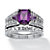 3.91 TCW Emerald-Cut Purple Cubic Zirconia Two-Piece Bridal Set in Sterling Silver-11 at Direct Charge presents PalmBeach