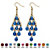 Simulated Birthstone Teardrop Chandelier Earrings in Yellow Gold Tone-109 at PalmBeach Jewelry