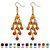 Simulated Birthstone Teardrop Chandelier Earrings in Yellow Gold Tone-111 at PalmBeach Jewelry