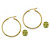 Simulated Birthstone Bead Hoop Earrings in Yellow Gold Tone (1")-12 at PalmBeach Jewelry
