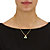 Round Simulated Birthstone Solitaire Necklace and Earring Set in Goldtone 18"-13 at PalmBeach Jewelry