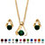 Round Simulated Birthstone Solitaire Necklace and Earring Set in Goldtone 18"-105 at PalmBeach Jewelry