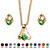 Round Simulated Birthstone Solitaire Necklace and Earring Set in Goldtone 18"-108 at PalmBeach Jewelry