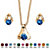 Round Simulated Birthstone Solitaire Necklace and Earring Set in Goldtone 18"-109 at PalmBeach Jewelry