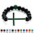 SETA JEWELRY Genuine Onyx Beaded Horizontal Cross Simulated Birthstone Stretch Bracelet in Silvertone 8"-105 at Seta Jewelry