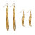 Multi-Chain Yellow Gold Tone Two-Pair Drop Earrings Set-12 at PalmBeach Jewelry