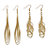 Multi-Chain Yellow Gold Tone Two-Pair Drop Earrings Set-16 at PalmBeach Jewelry