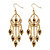 Black Crystal Teardrop and Chain Chandelier Earrings in Yellow Gold Tone-11 at PalmBeach Jewelry