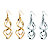 SETA JEWELRY Free-Form Silvertone and Yellow Gold Tone Twist Earrings Two-Pair Set-11 at Seta Jewelry