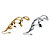 SETA JEWELRY Free-Form Silvertone and Yellow Gold Tone Twist Earrings Two-Pair Set-12 at Seta Jewelry