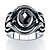 Men's 1.86 TCW Black Oval-Cut Cubic Zirconia Evil Eye Ring in Antiqued Stainless Steel Sizes 9-16-11 at PalmBeach Jewelry