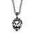 Lion's Head Pendant and Chain in Antiqued Stainless Steel 24"-11 at PalmBeach Jewelry