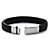 Men's Braided Leather Bracelet in Stainless Steel 10"-12 at Direct Charge presents PalmBeach