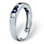 .63 TCW Princess-Cut Blue and White Sapphire Ring in Platinum over Sterling Silver-12 at PalmBeach Jewelry