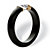 Genuine Black Jade and Round White Topaz Stackable Ring .56 TCW in Solid 10k Yellow Gold-12 at PalmBeach Jewelry