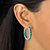 Round Simulated Birthstone Inside-Out Hoop Earrings in Silvertone 1.25"-13 at PalmBeach Jewelry
