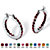 Round Simulated Birthstone Inside-Out Hoop Earrings in Silvertone 1.25"-101 at PalmBeach Jewelry