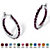 Round Simulated Birthstone Inside-Out Hoop Earrings in Silvertone 1.25"-102 at PalmBeach Jewelry