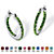 Round Simulated Birthstone Inside-Out Hoop Earrings in Silvertone 1.25"-108 at PalmBeach Jewelry