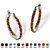 Round Simulated Birthstone Inside-Out Hoop Earrings in Silvertone 1.25"-111 at PalmBeach Jewelry