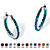 Round Simulated Birthstone Inside-Out Hoop Earrings in Silvertone 1.25"-112 at PalmBeach Jewelry